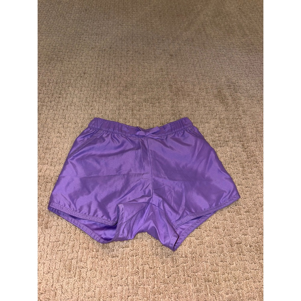 Lands End Girls Purple Athletic‎ Shorts Size 12S Elastic Waist Active Gym Shorts